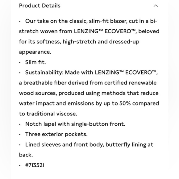 NWT Banana Republic Hyper Transition Crème White Refined Blazer Size 6. - Picture 8 of 10